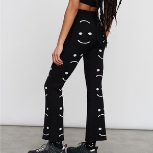 Lazy Oaf Happy Sad Knit Flares Size Small